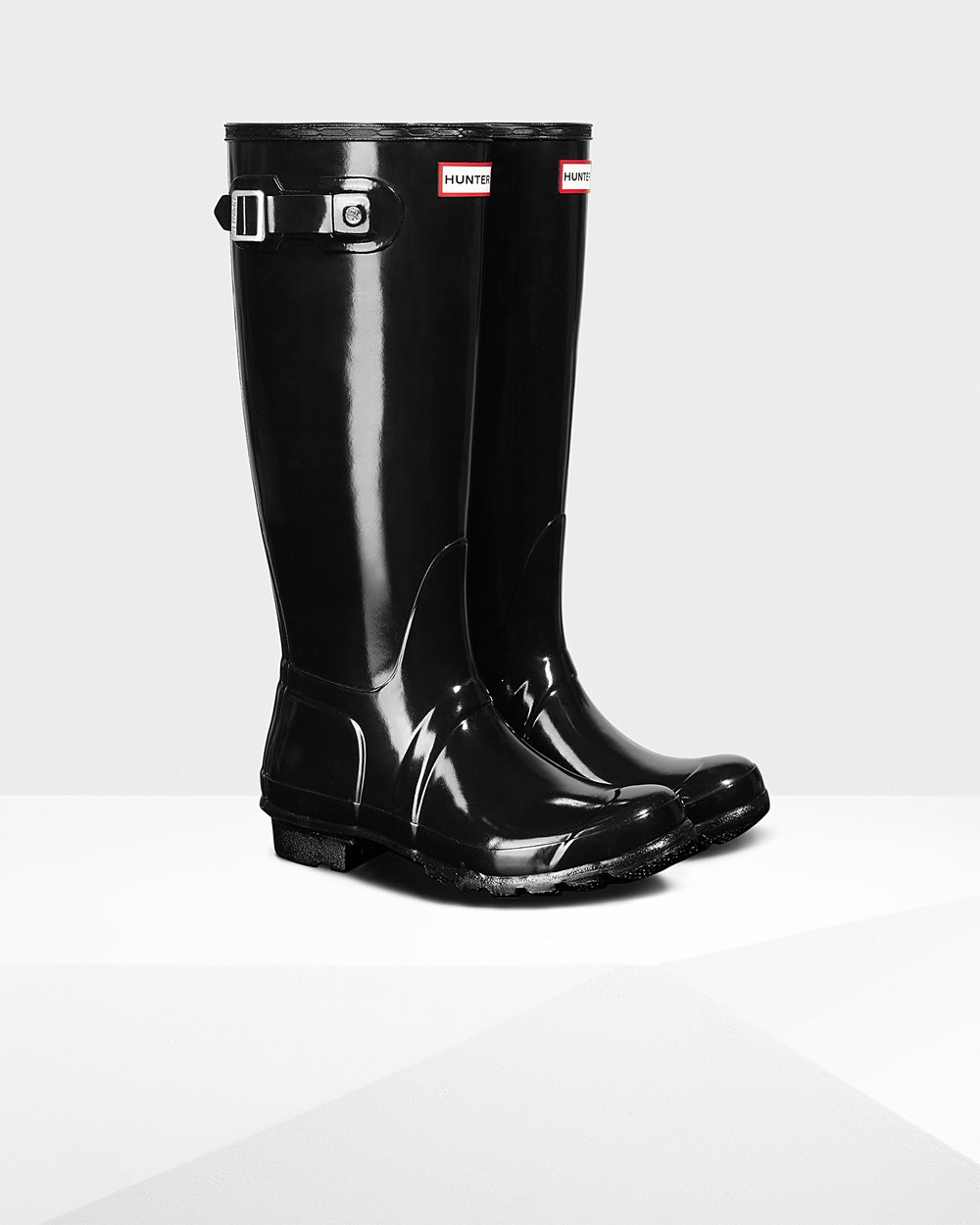 Hunter Original Gloss Tall Rain Boots - Cheap Online Womens Black - FNEGOL962